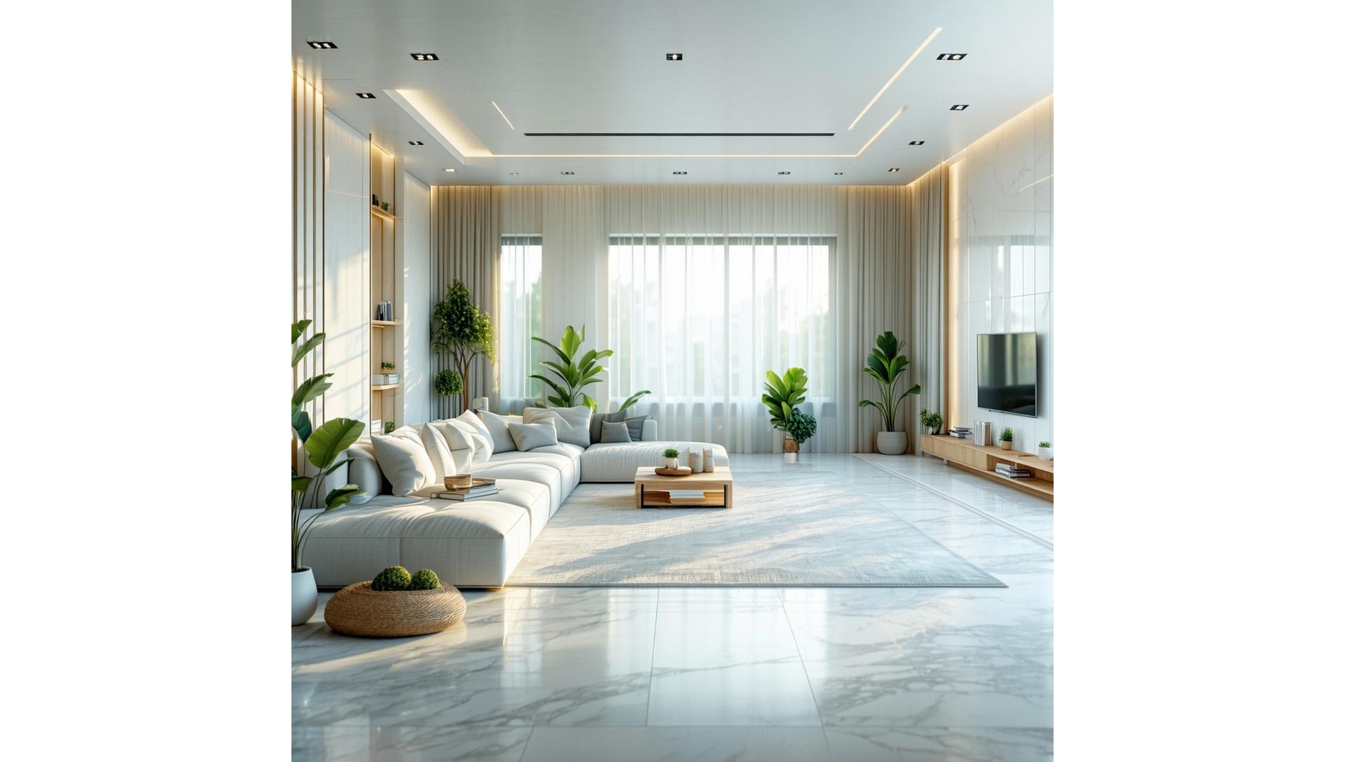 Sparkling clean modern living room