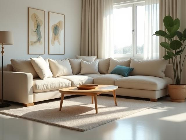Clean modern living room