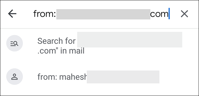 Search sender's email in Gmail.