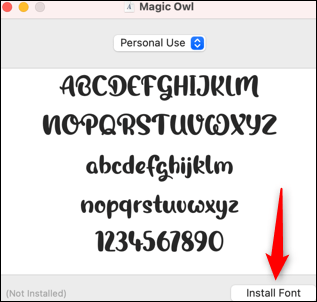 Install fonts on Mac.
