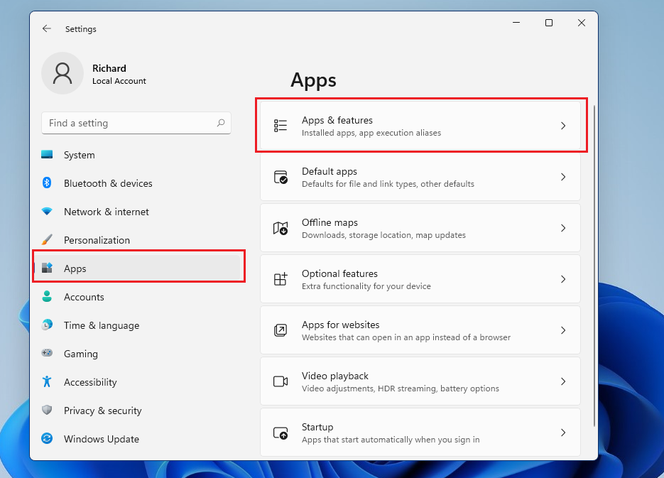 Windows 11 application application features
