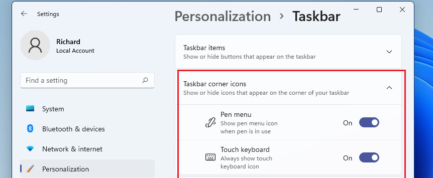taskbar corner icon show or hide 1