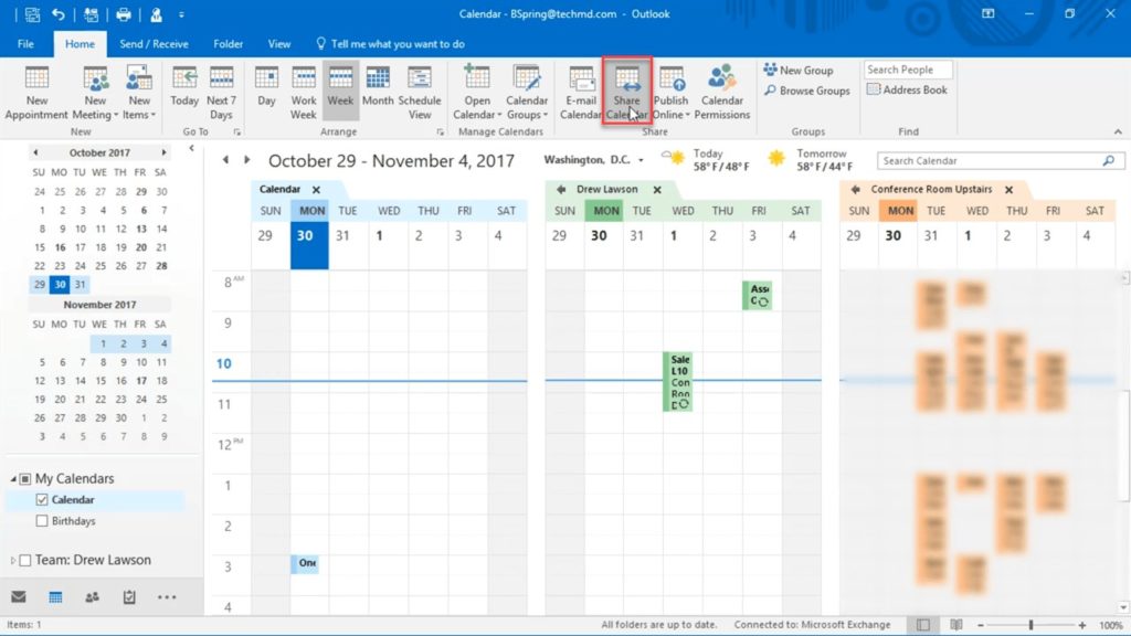 share Outlook 2 calendar