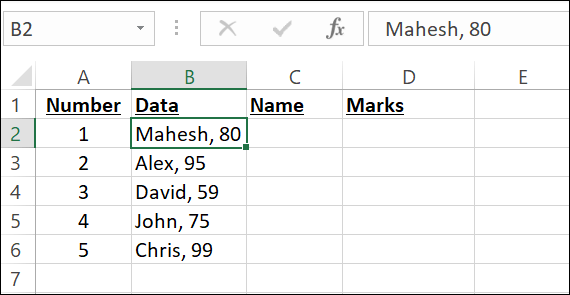 How to divide cells in Excel