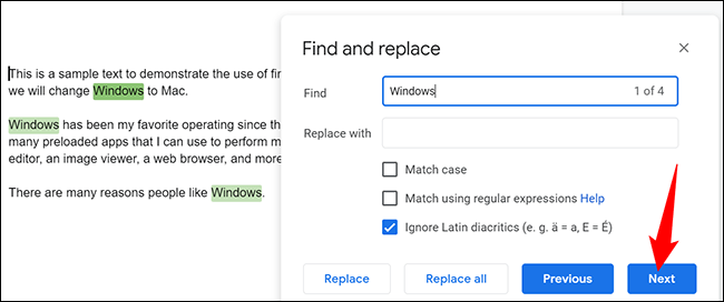 So we can search and replace in Google Docs on Windows, Linux or Mac.