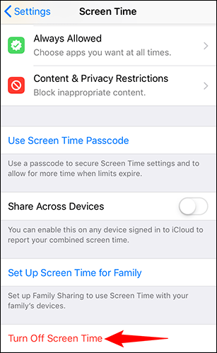 Disable screen time.