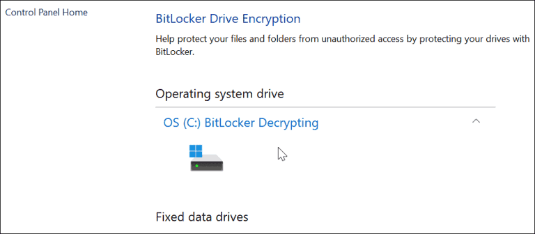 How to remove Bitlocker Windows encryption