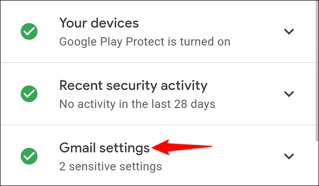 Gmail settings.