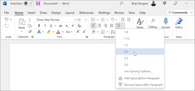 We set the spacing in Microsoft Word to suit the MLA format.