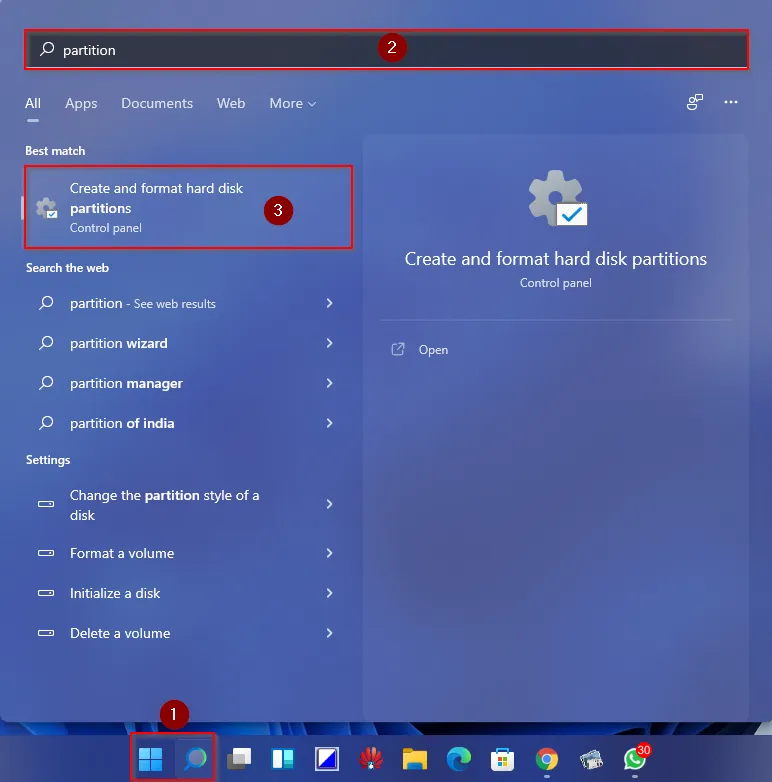 How to create partition in Windows 10 and 11.