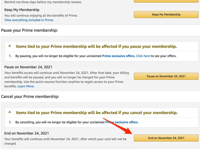 So we can cancel Amazon Prime membership
