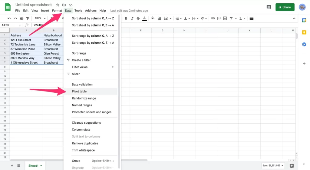 update Sheets 2 pivot tables