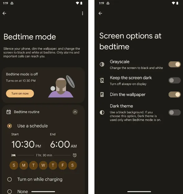 How to use bedtime on Android.