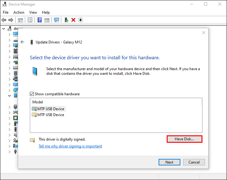 Thanks to this ADB detects any Android device in Windows