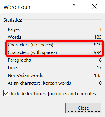 So we can count characters in desktop Word.