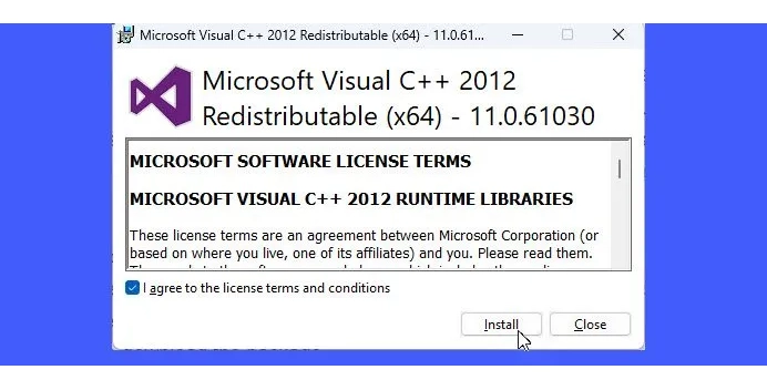 Install all Visual C++ redistributable packages