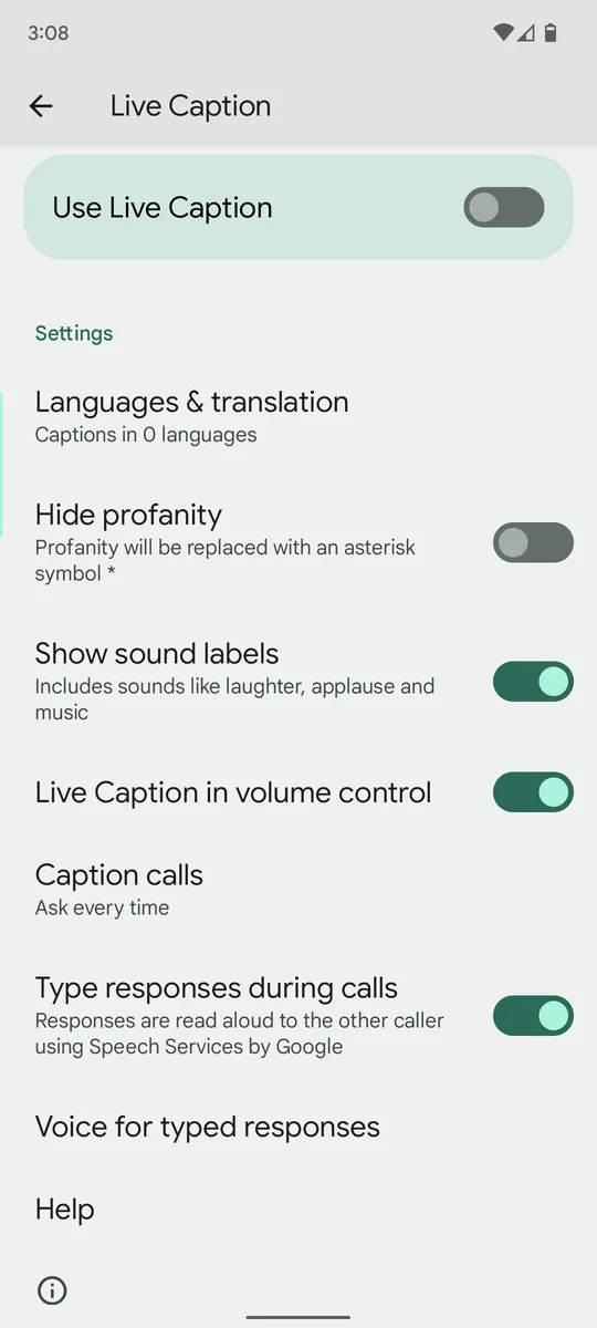 features accessibility Android Live Caption