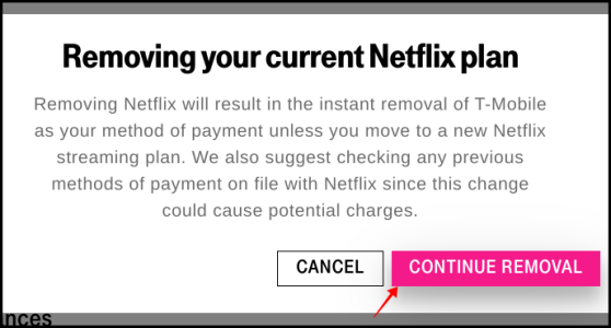 Continue cancellation Netflix
