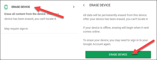 Wipe data to factory reset an Android device