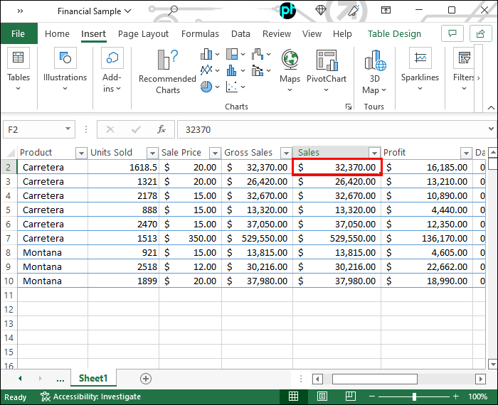 calculate percentage change excel 2
