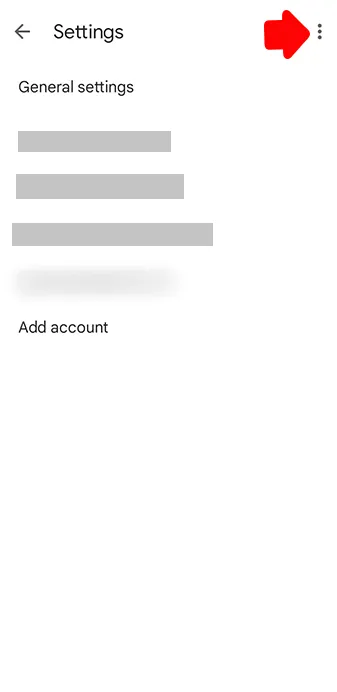 Account options menu.