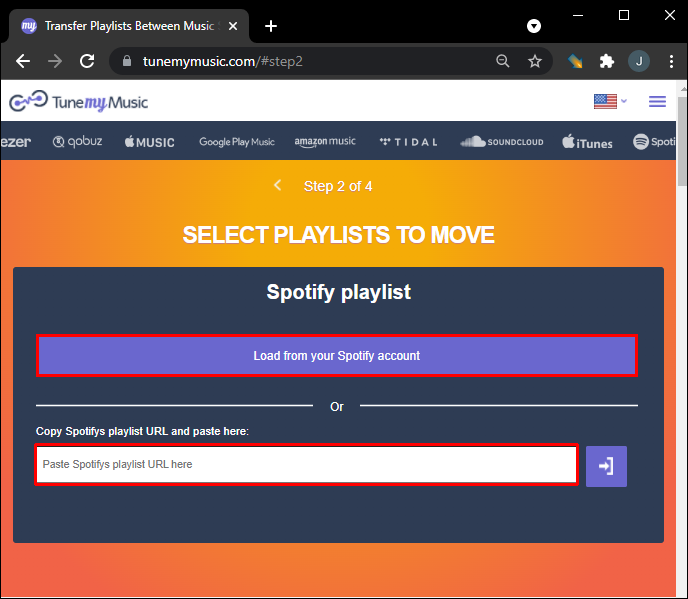 Upload playlists from Spotify account to YouTube Music.